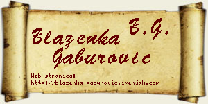 Blaženka Gaburović vizit kartica